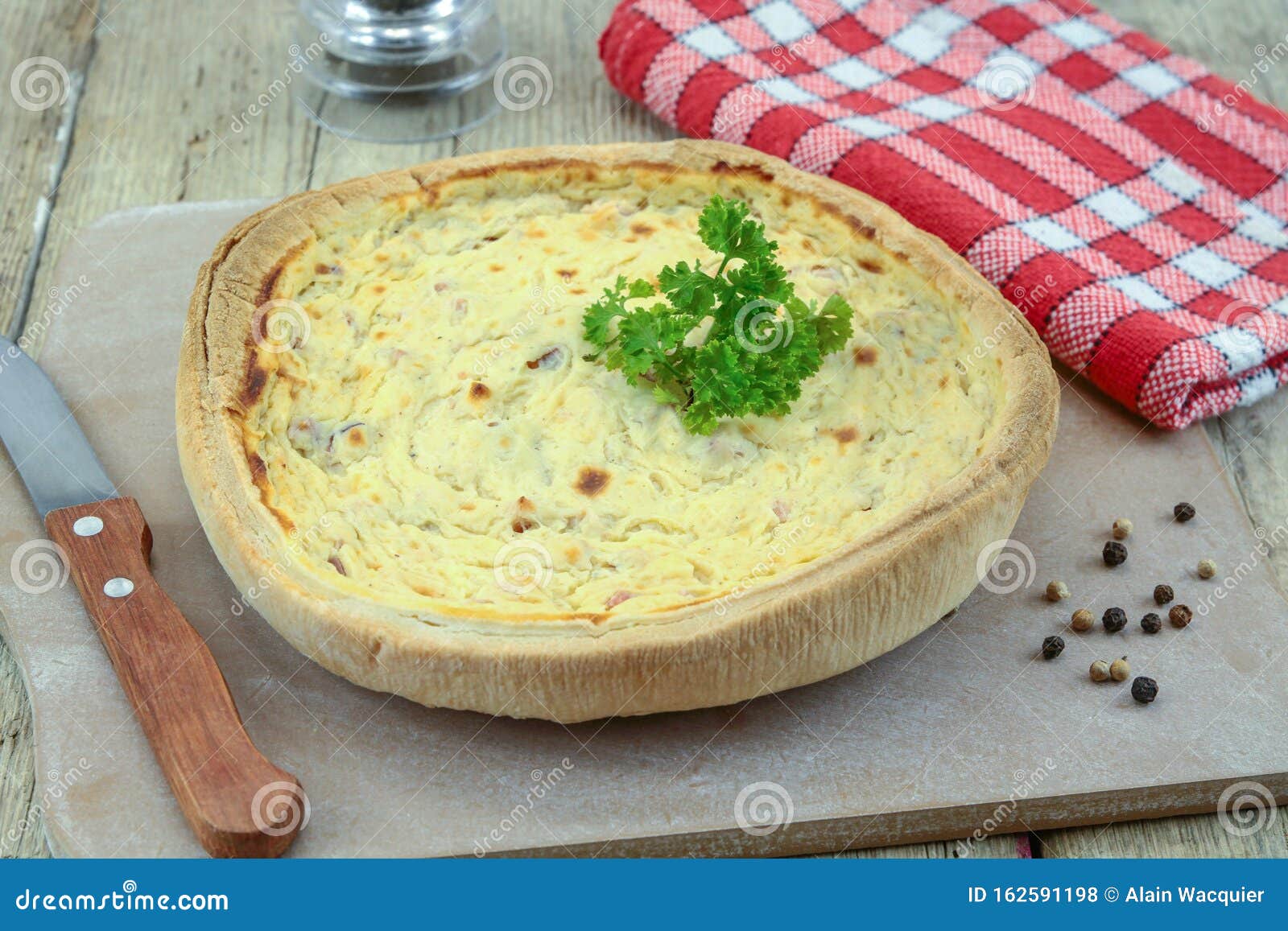 Small industrial quiche stock photo. Image of vegetable - 162591198