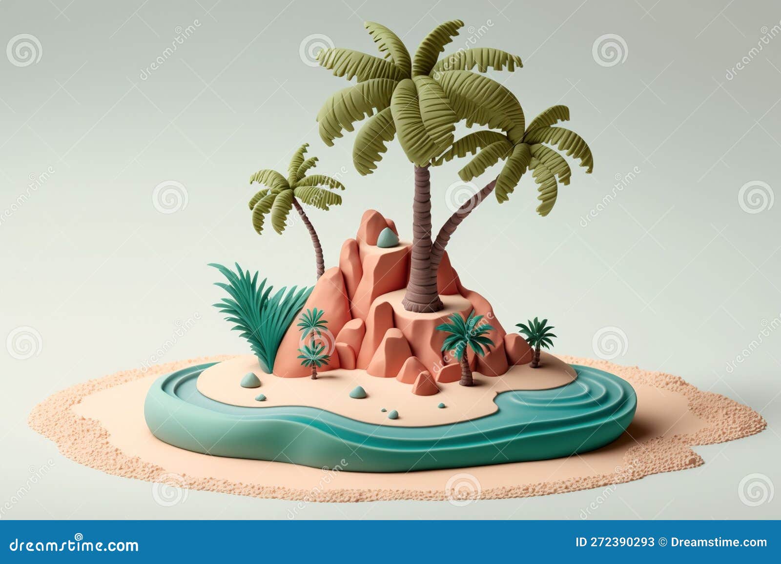 Premium Vector  Plasticine modeling clay sea beach summer vacation objects  realistic set with palm flip flops isolated vector illustration