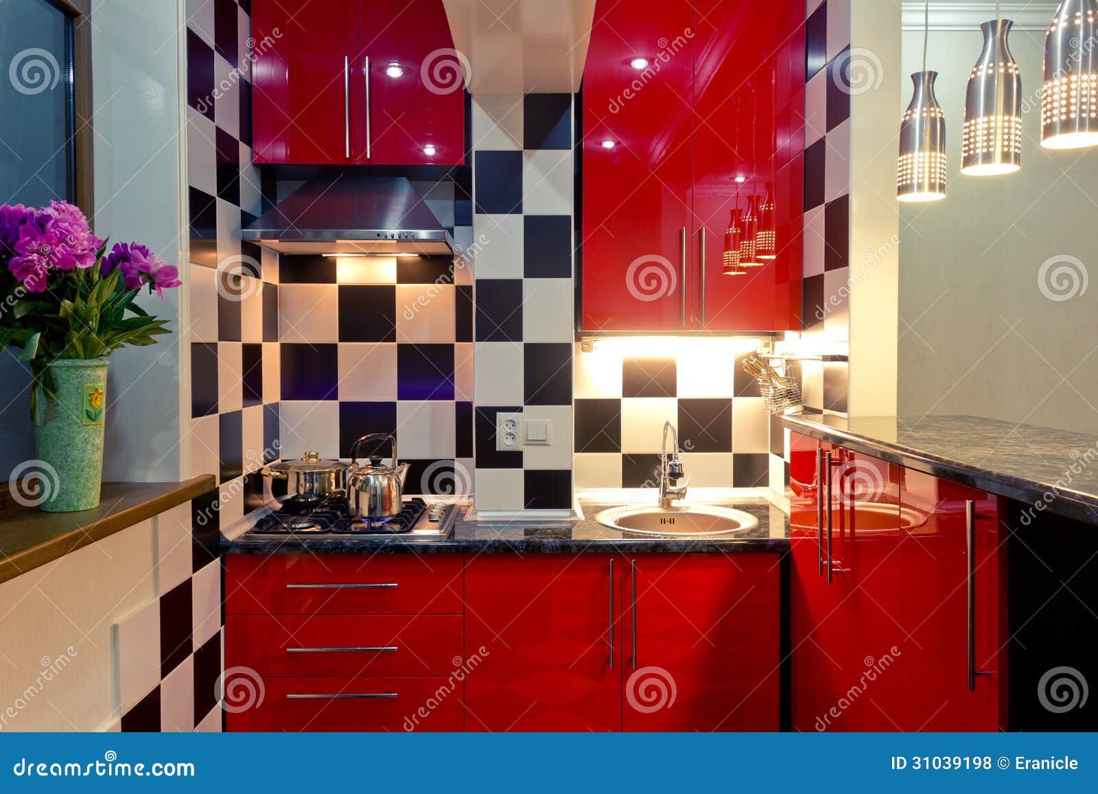 Small kitchen interior stock photo. Image of metal, decor 31039198
