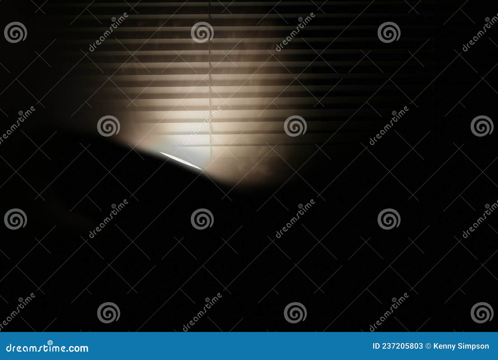 Light Up the Dark. a Small Lamp in a Dark Room. Stock Image Image of