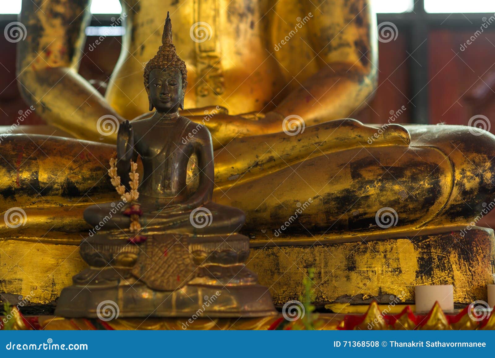 Small and Large Buddha Statues Stock Photo Image of prayer, detail