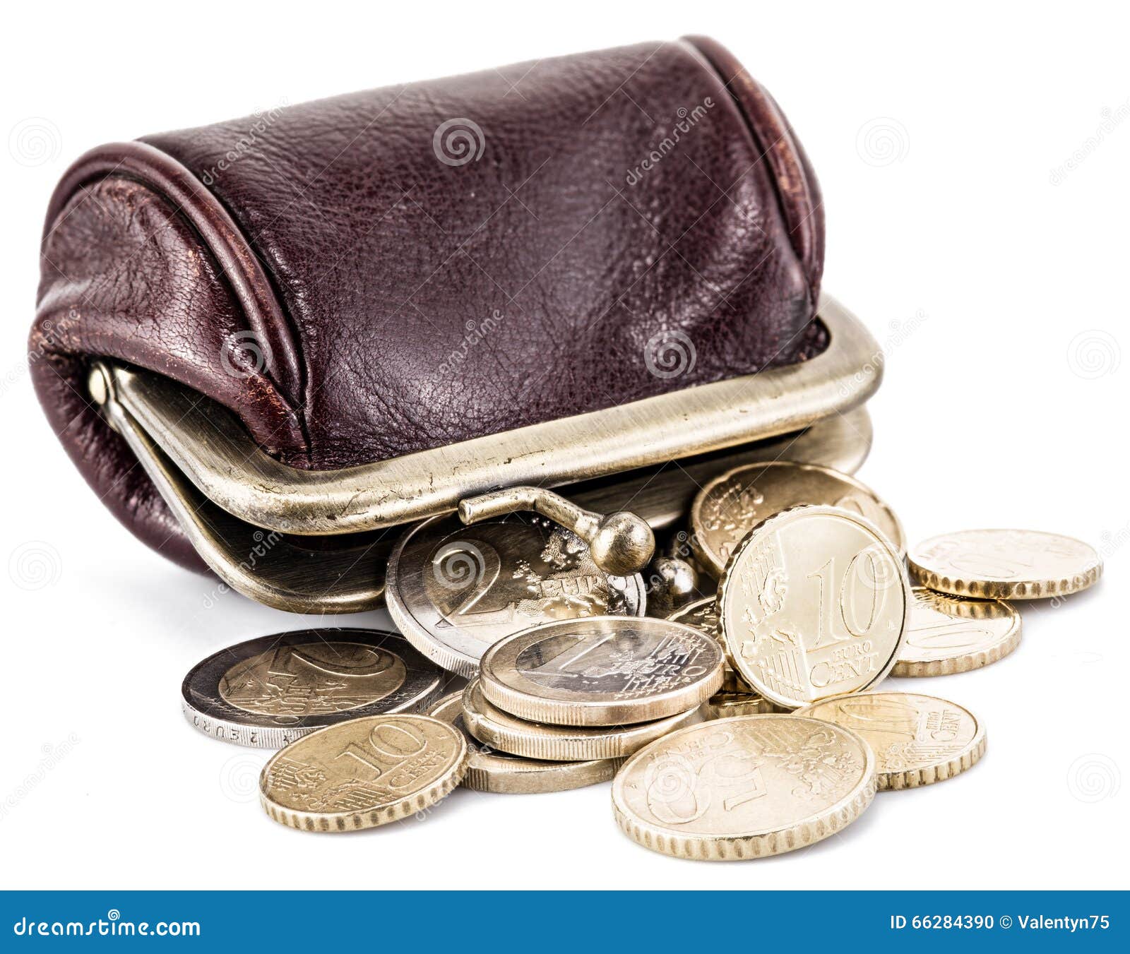Small Leather Purse For Coins. Stock Photo - Image of economy, object: 66284390
