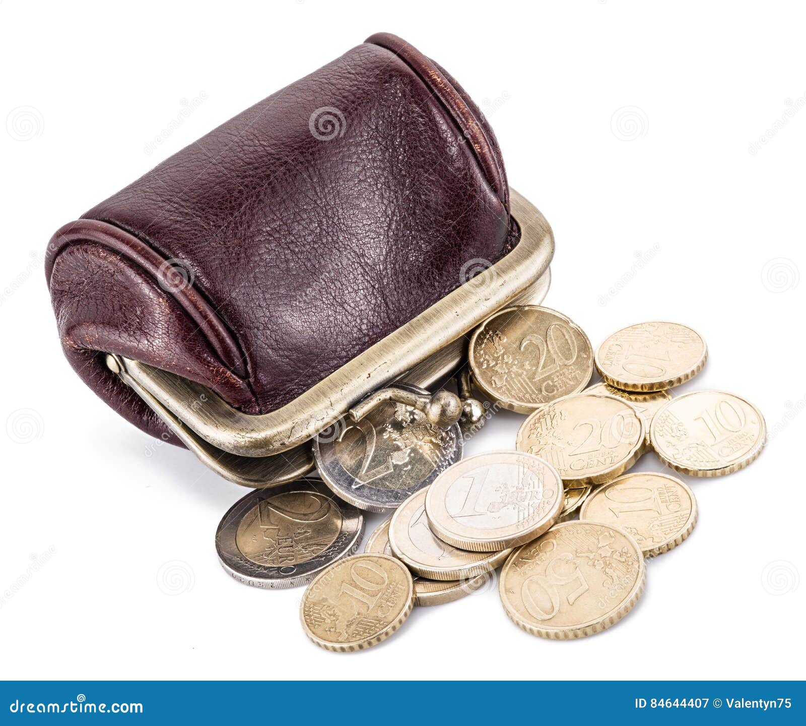 Small Leather Purse For Coins. Stock Image - Image of antique, purse: 84644407