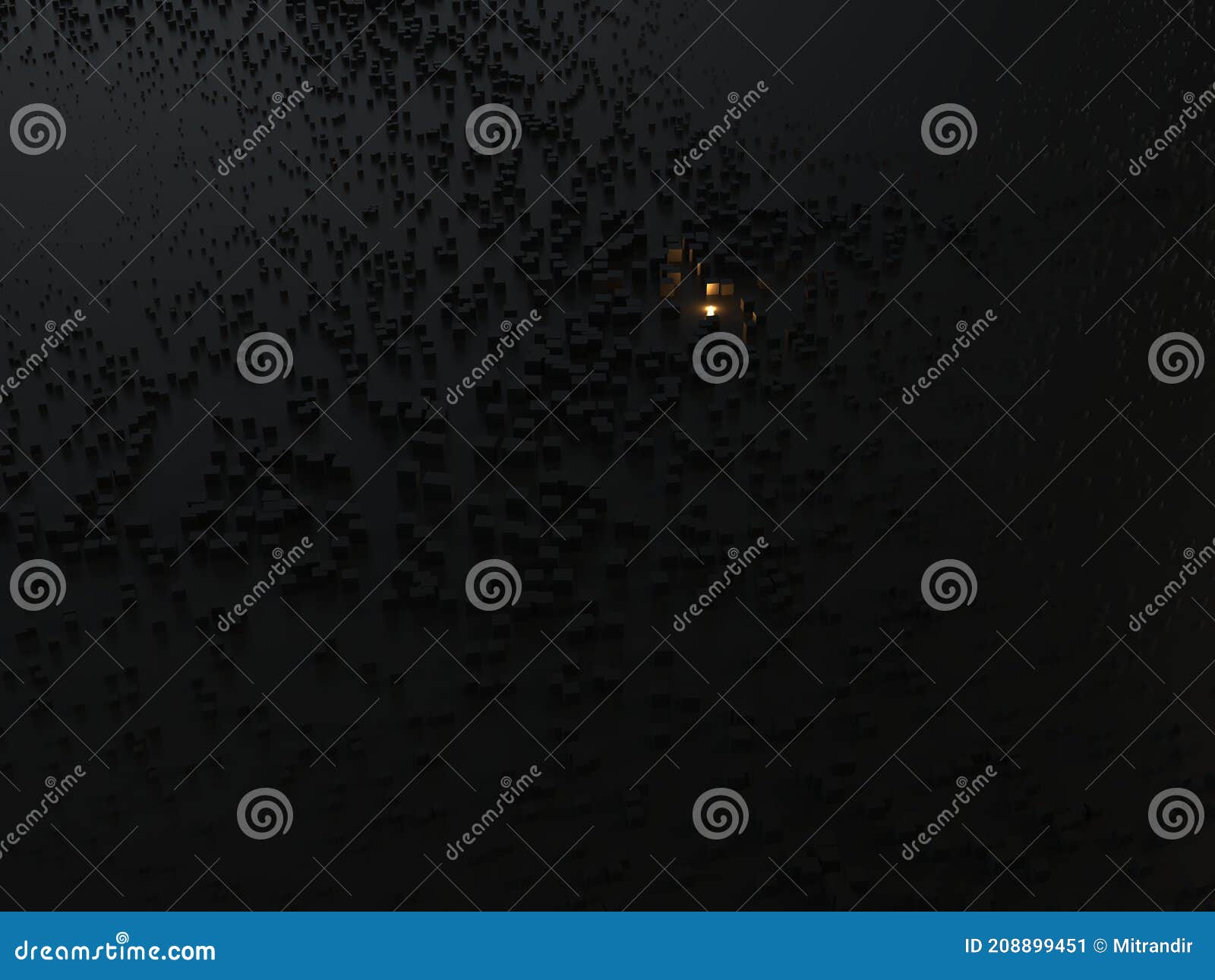 Small Light in Dark Abstract Background Stock Illustration