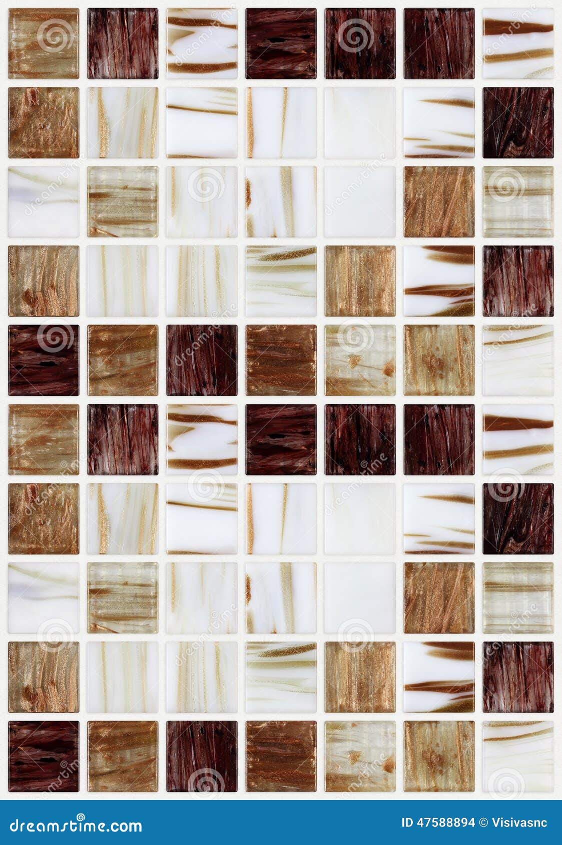 Small Marble Square Tiles with Brown Color Effects Stock Photo Image