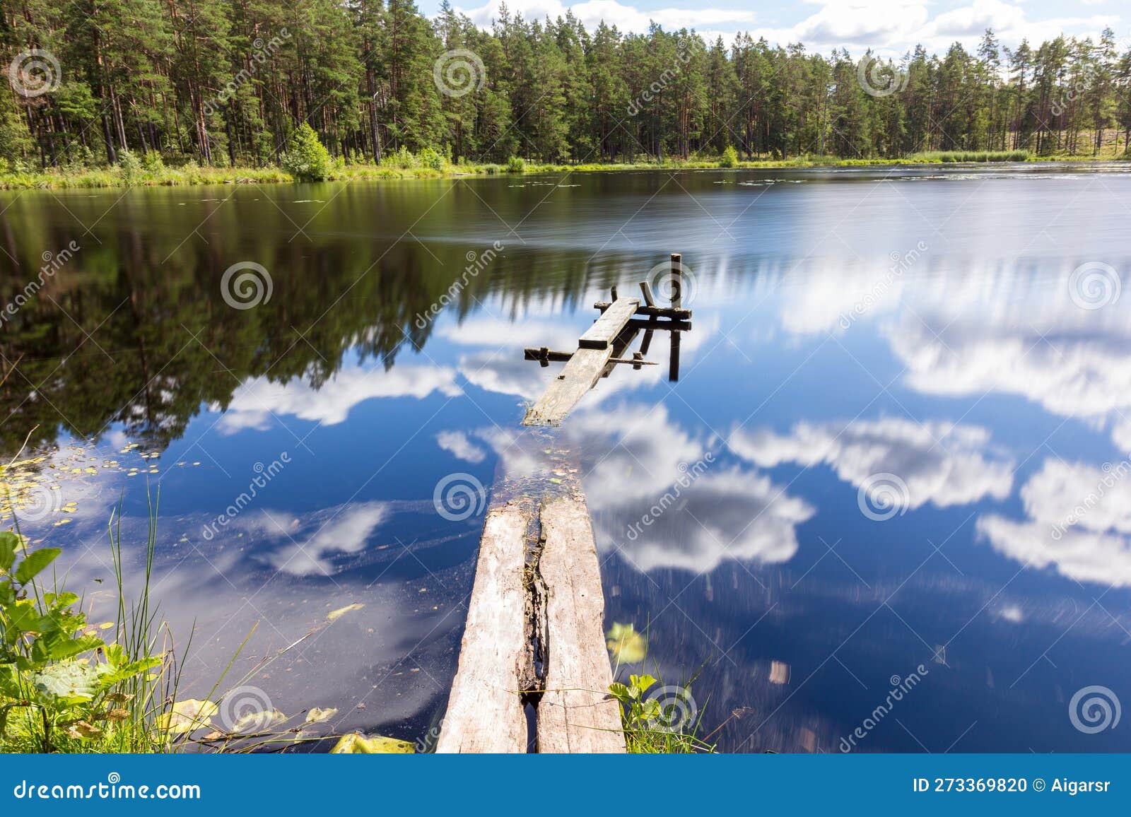 A Small Mesa Lake with a Boardwalk. Stock Photo Image of rural, pier 273369820