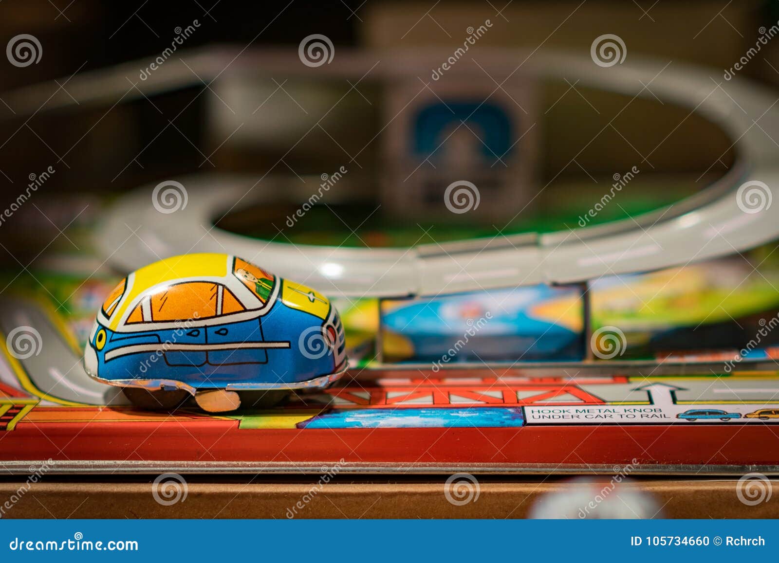 Small Metal Toy Car on Track Stock Photo Image of metal, decoration