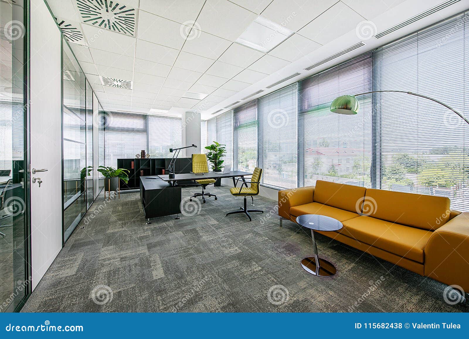 Small Modern Office Boardroom And Meeting Room Interior With