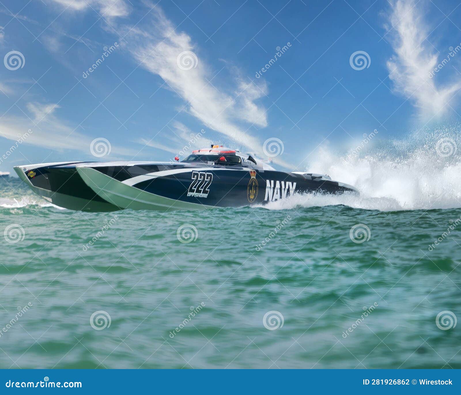 motorboat is racing