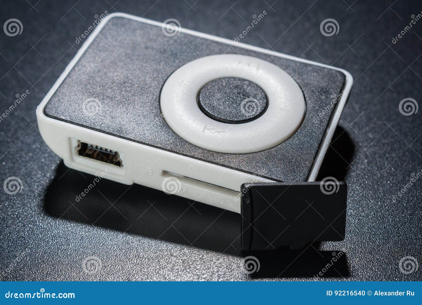Small Mp3 Player with Micro SD Memory Card Stock Photo Image of black