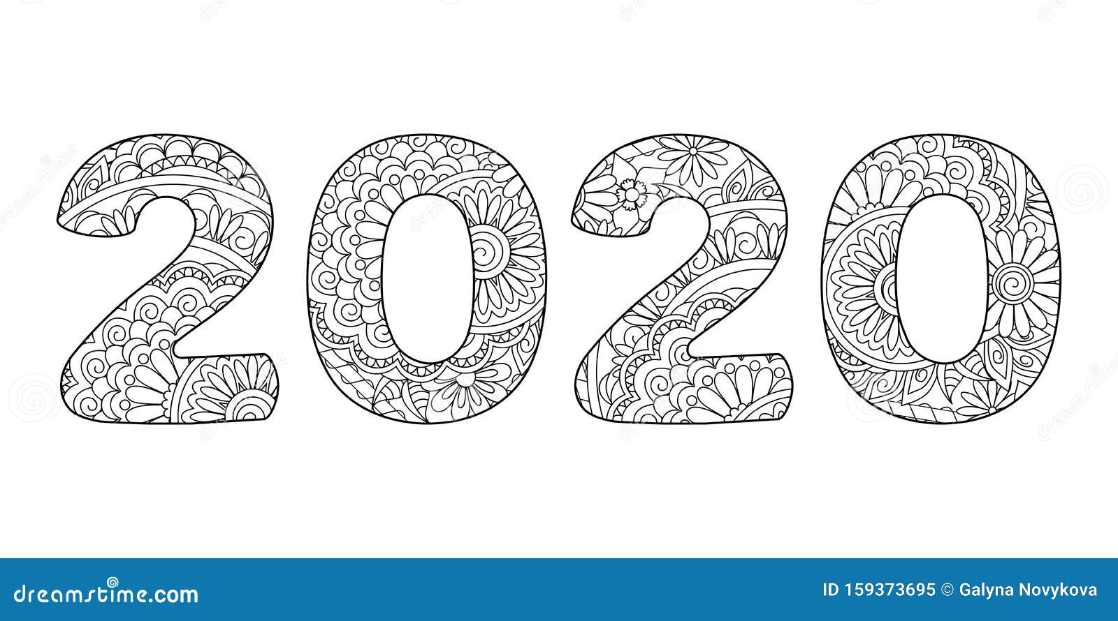 Download Small Number 2020 Patterned With Tangled Mandalas And ...