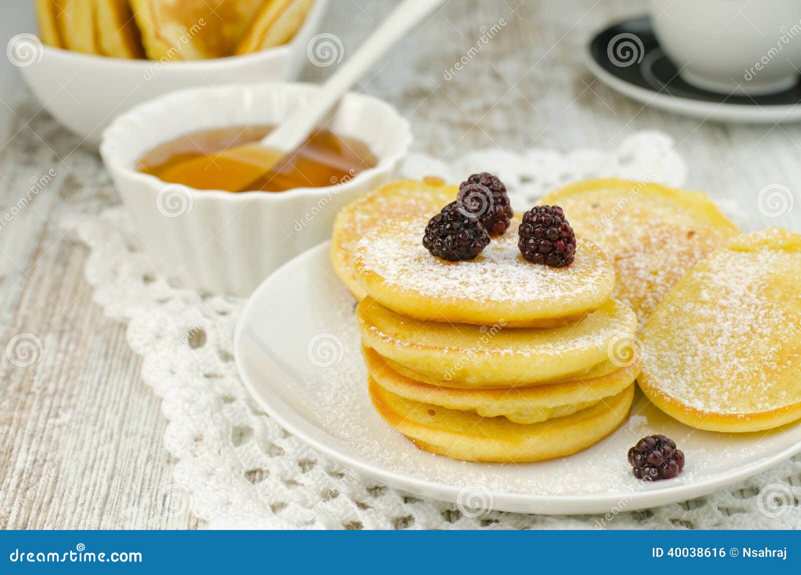 Small pancakes stock photo. Image of pancakes, powdered - 40038616