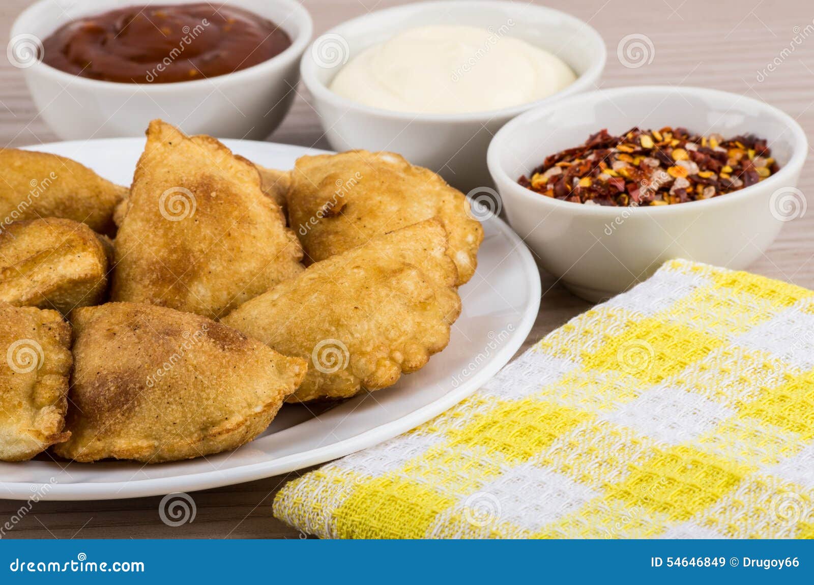 Small Pasties Closeup on Wooden Table Stock Image - Image of crockery ...