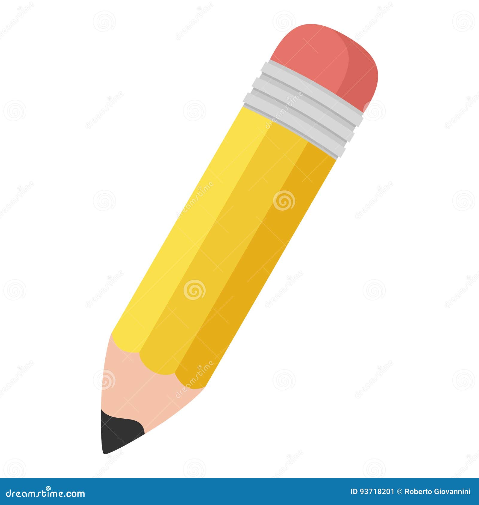 Small Pencil Flat Icon Isolated on White Stock Vector Illustration of