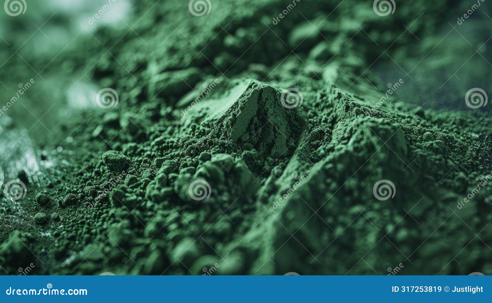 a small pile of bright green spirulina powder known for its detoxifying and energyboosting properties commonly used in