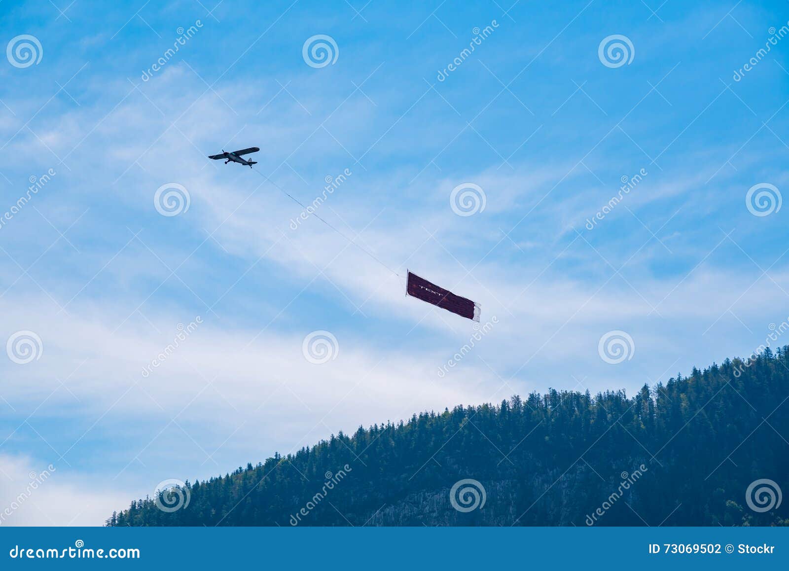 Small Plane With Advertising Banner Stock Photo - Image of ...