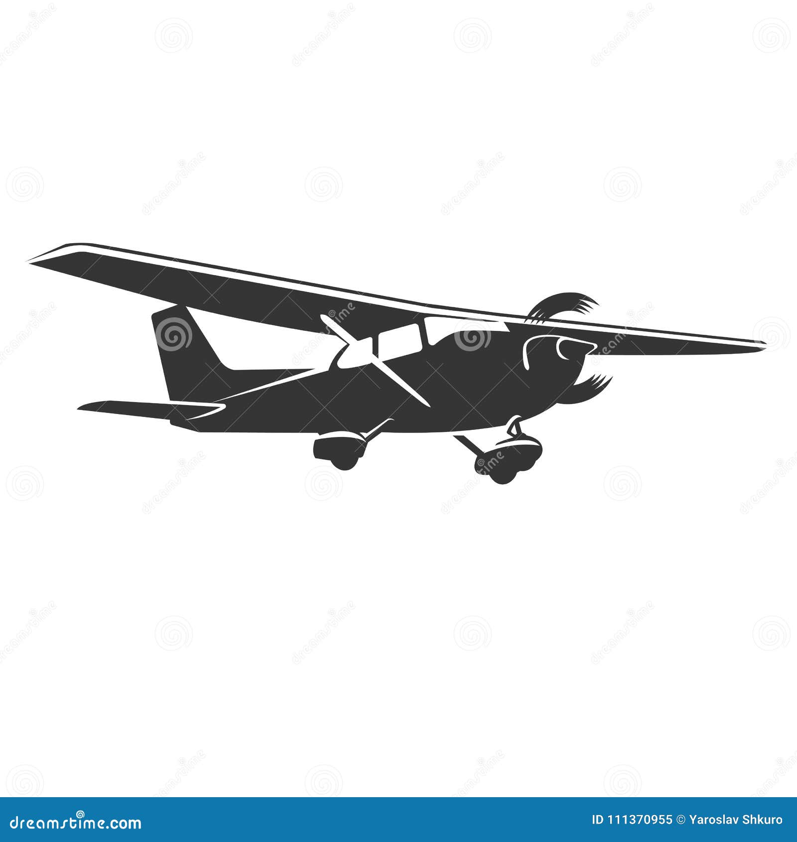 Small Plane Vector Illustration. Twin Engine Propelled Aircraft