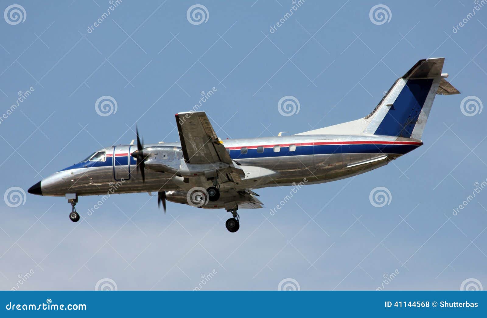 A Small Prop Plane Coming in for Landing Stock Photo Image of