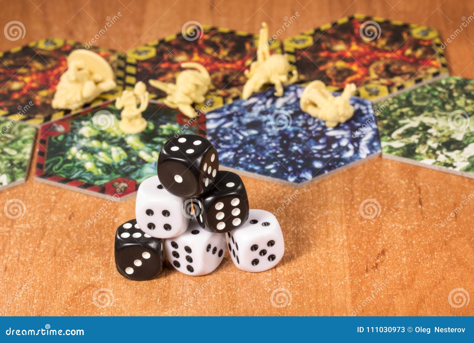 Small Pyramid of Dice Black and White Stock Image Image of light