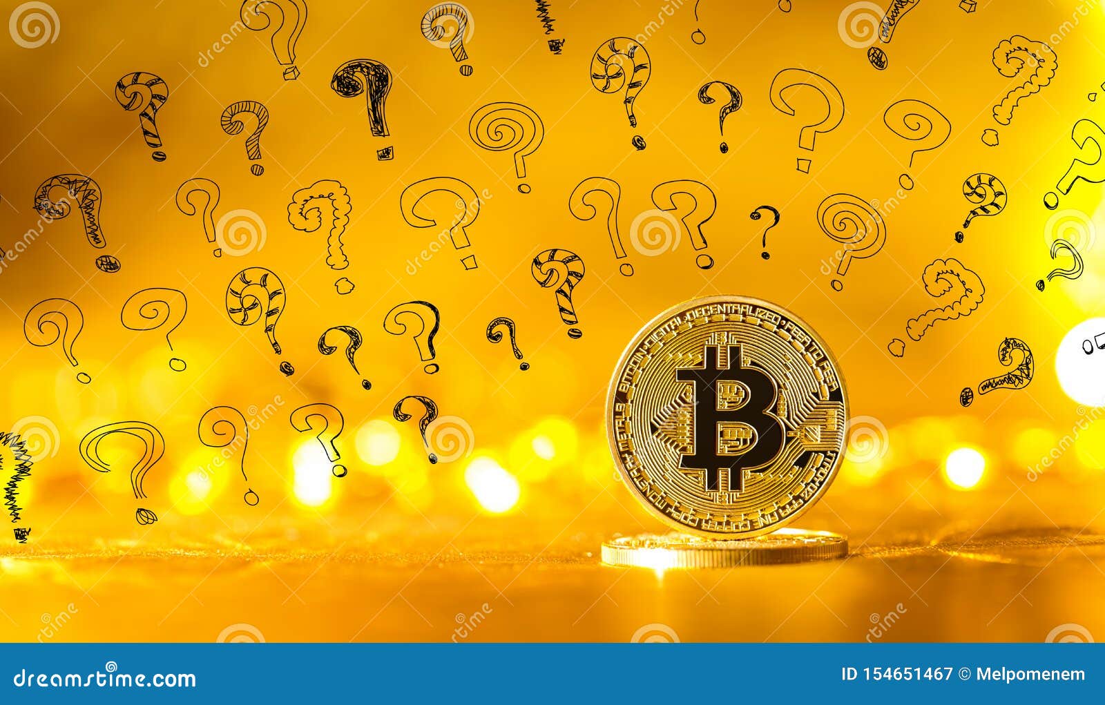 Small Question Marks With Bitcoin Stock Image - Image of ...