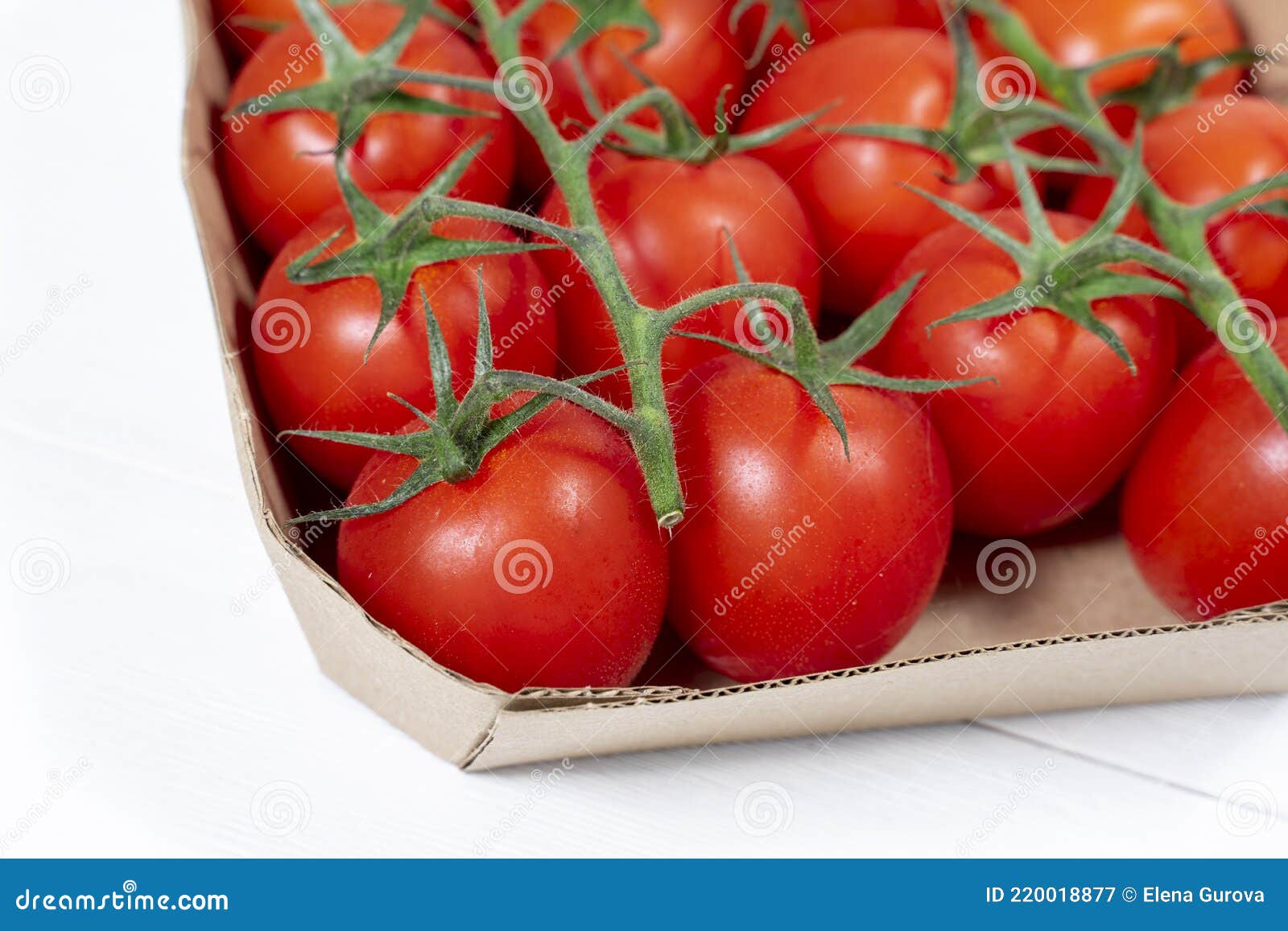 Small Red Cherry Tomatoes in a Carton Box Stock Image Image of