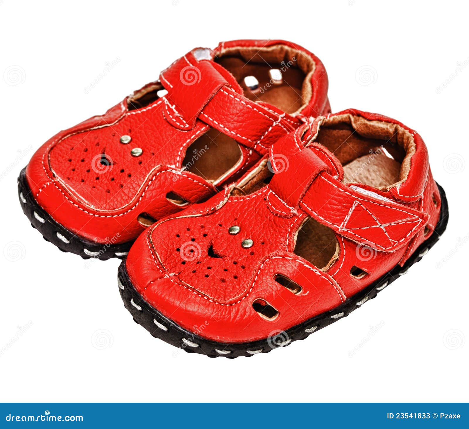 Small Red Leather Sandals for a Child Stock Image - Image of object ...