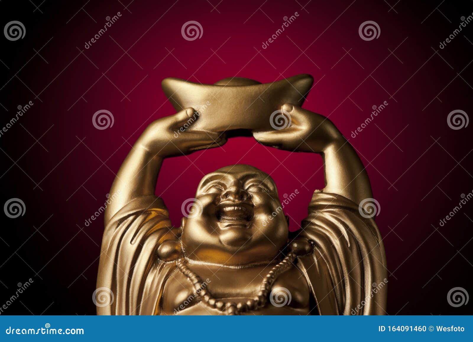 Gold Prosperity Buddha stock photo. Image of face, statue 164091460