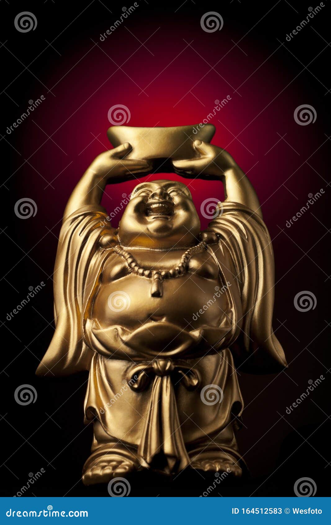 Gold Prosperity Buddha stock image. Image of symbol 164512583