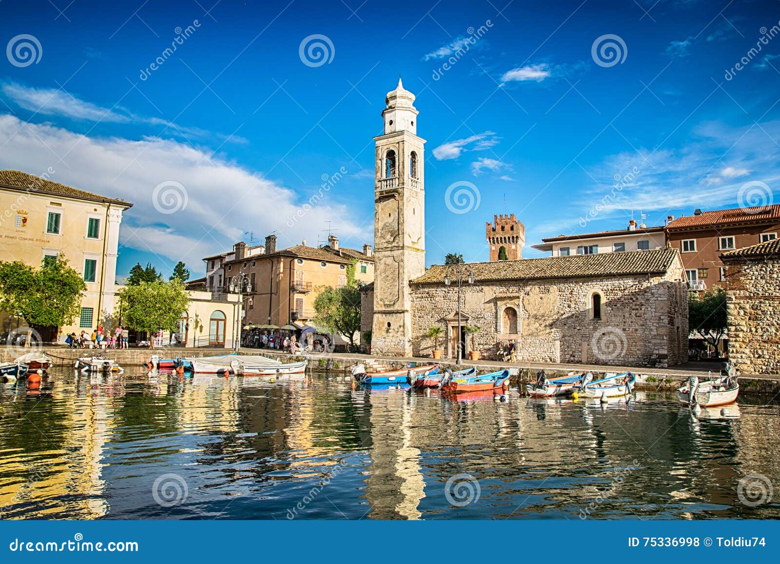 Small, Romantic Port in Lazise at Lake Garda in Italy Editorial Stock ...