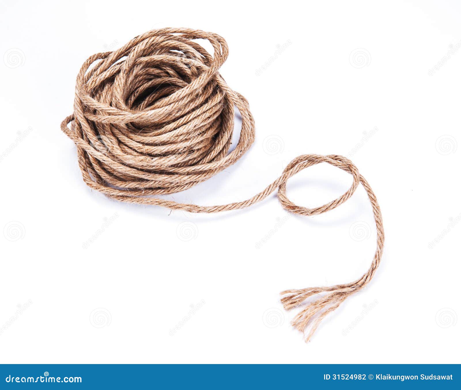 Small Rope Coiled on White Background Stock Photo - Image of stack