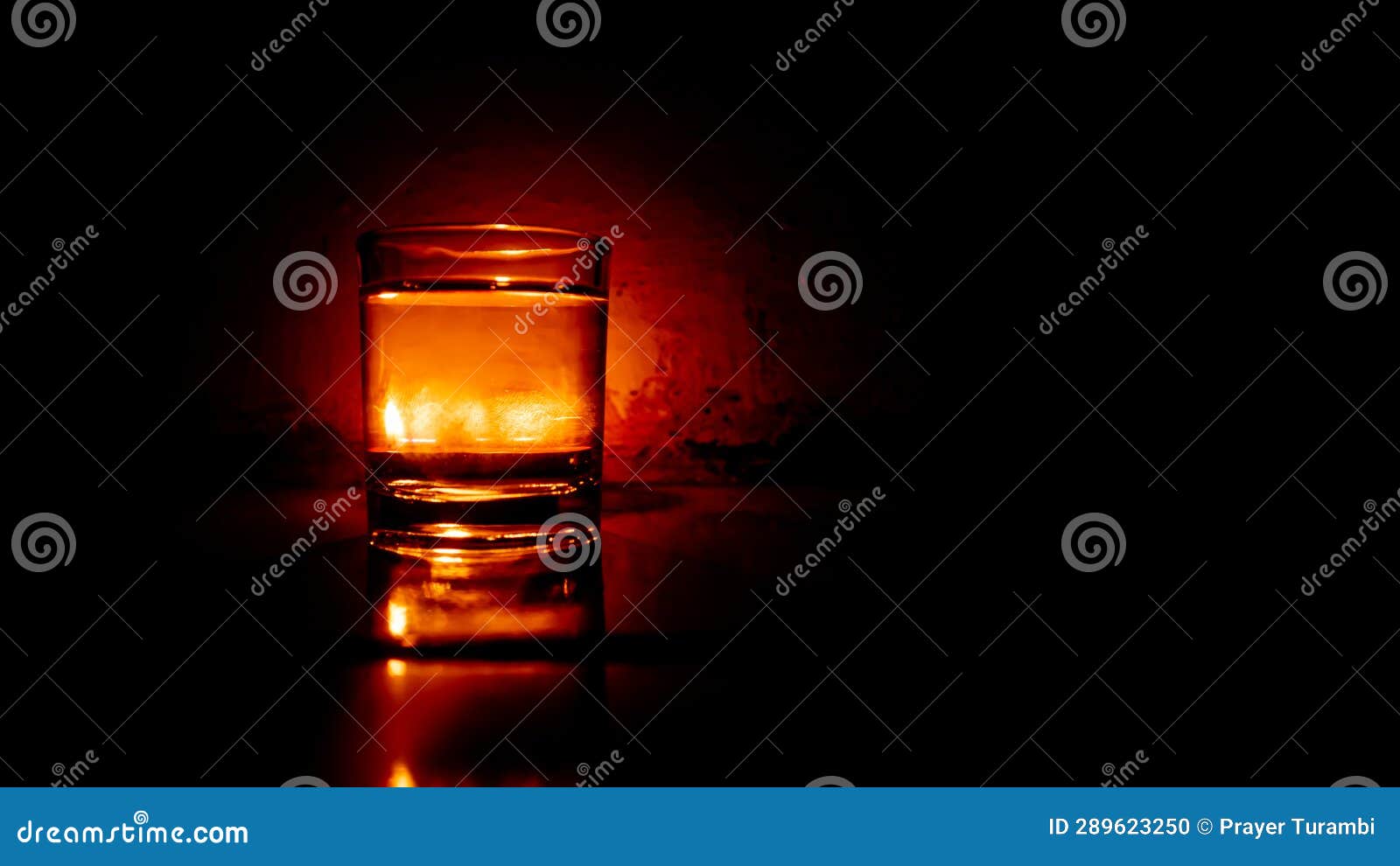 Small Round Scented Candle with a Glass of Vodka Stock Photo Image of