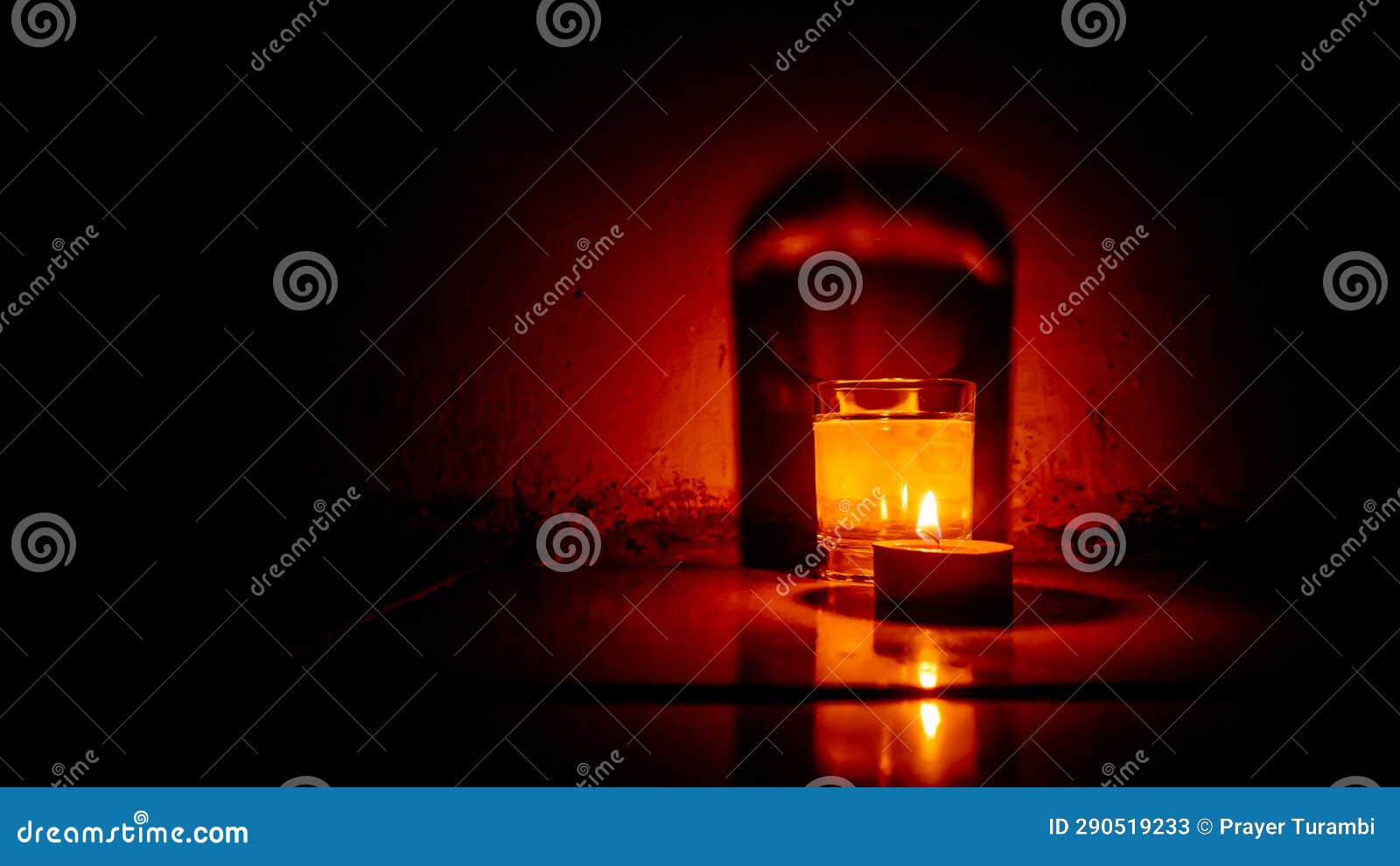 Small Round Scented Candle with a Glass of Vodka Stock Image Image of