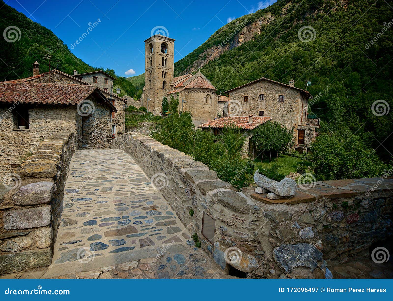 partial view of a small rural town