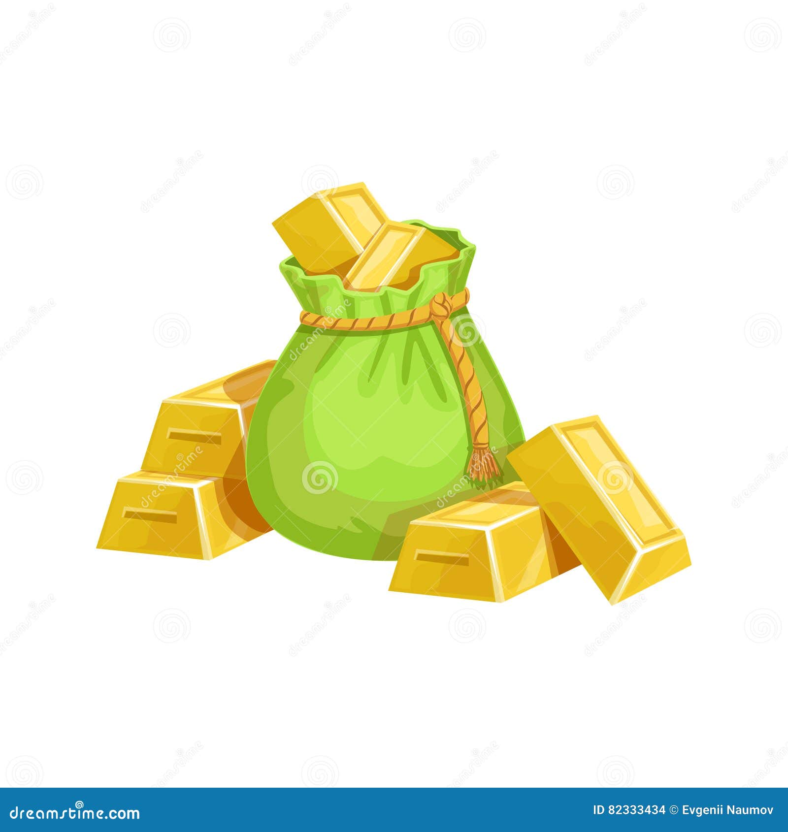 Small Sack With Golden Bars, Hidden Treasure And Riches For Reward In ...