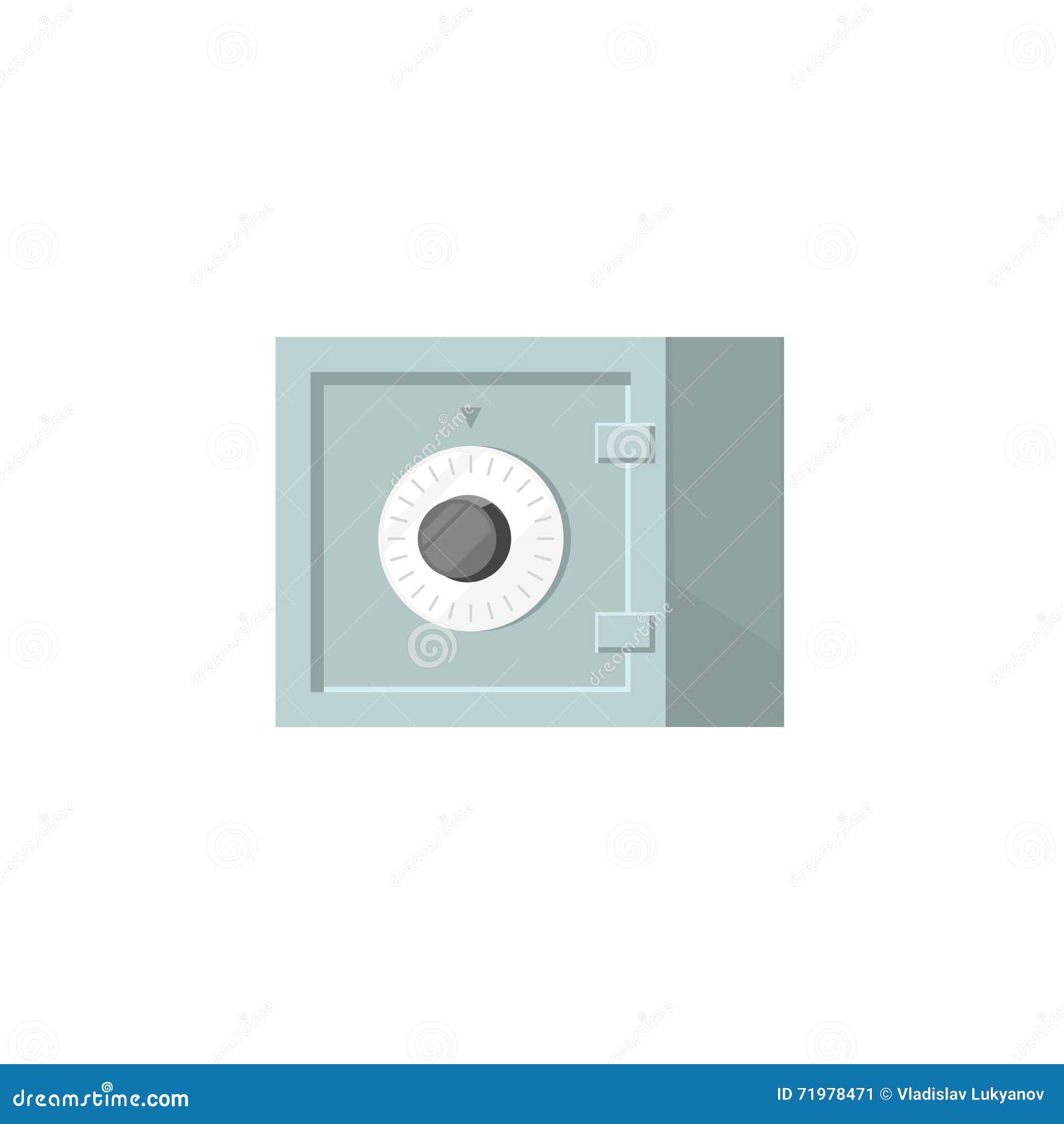 Small Safe Box Closed Vector Icon Isolated On White Stock Vector