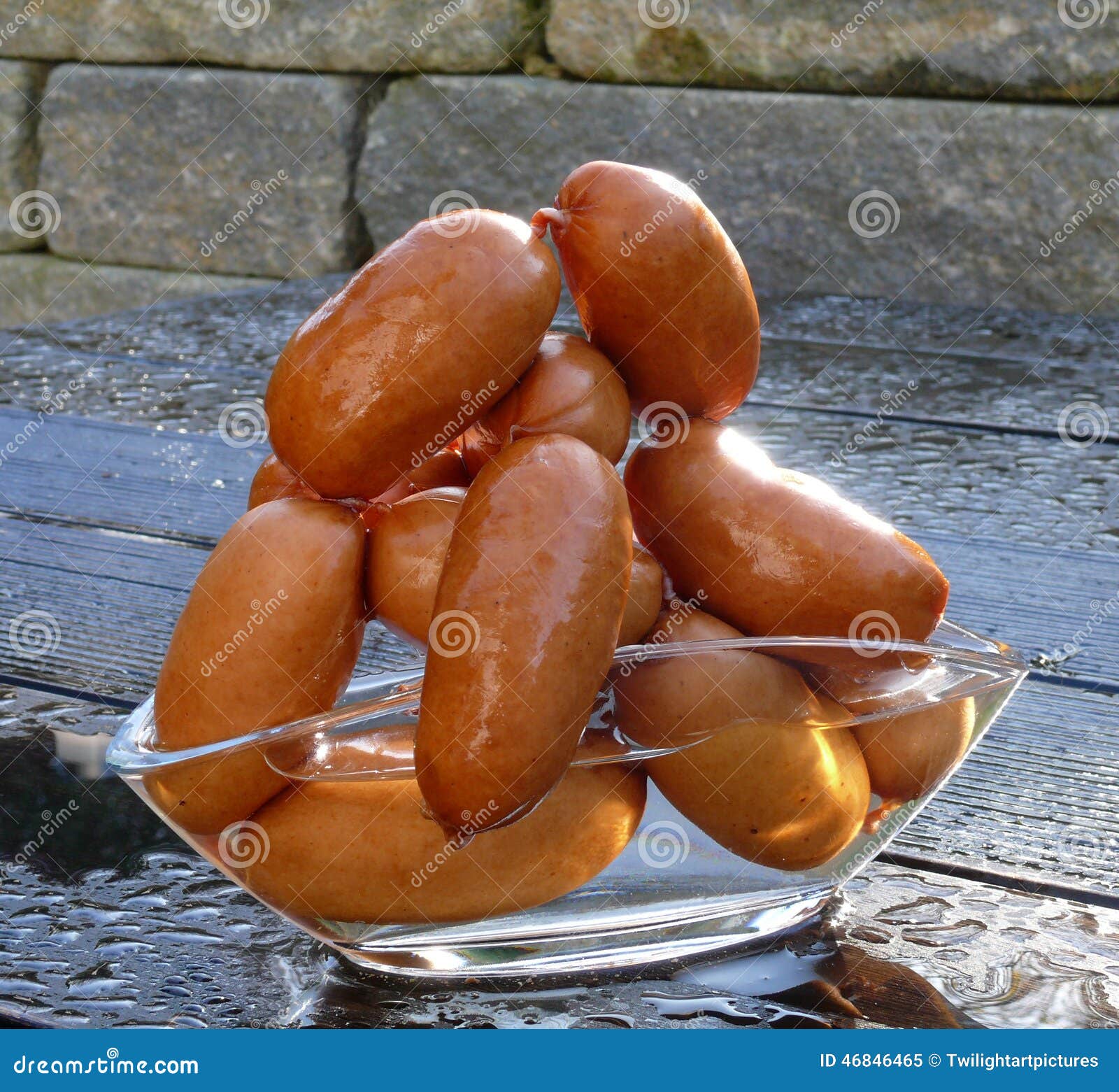 Small sausages chain stock image. Image of modern, sausages 46846465