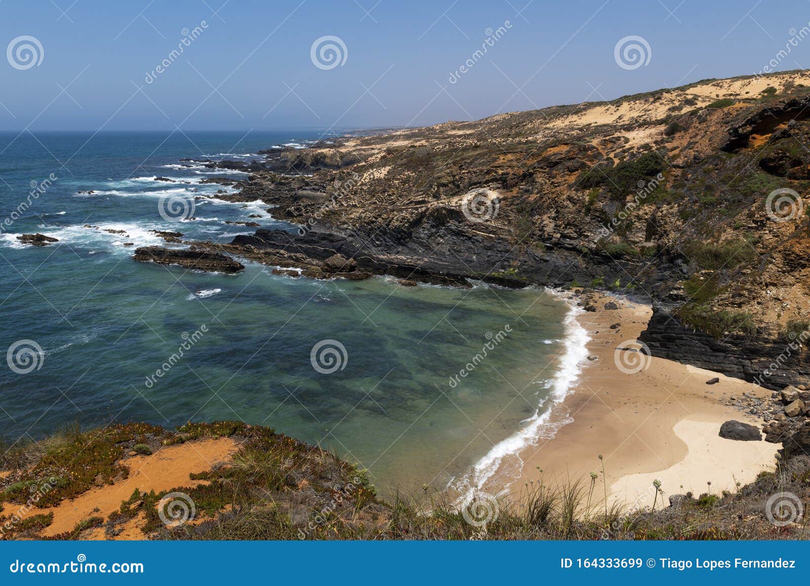 a small secluded beach near almograve, at the vicentine coast, in alentejo