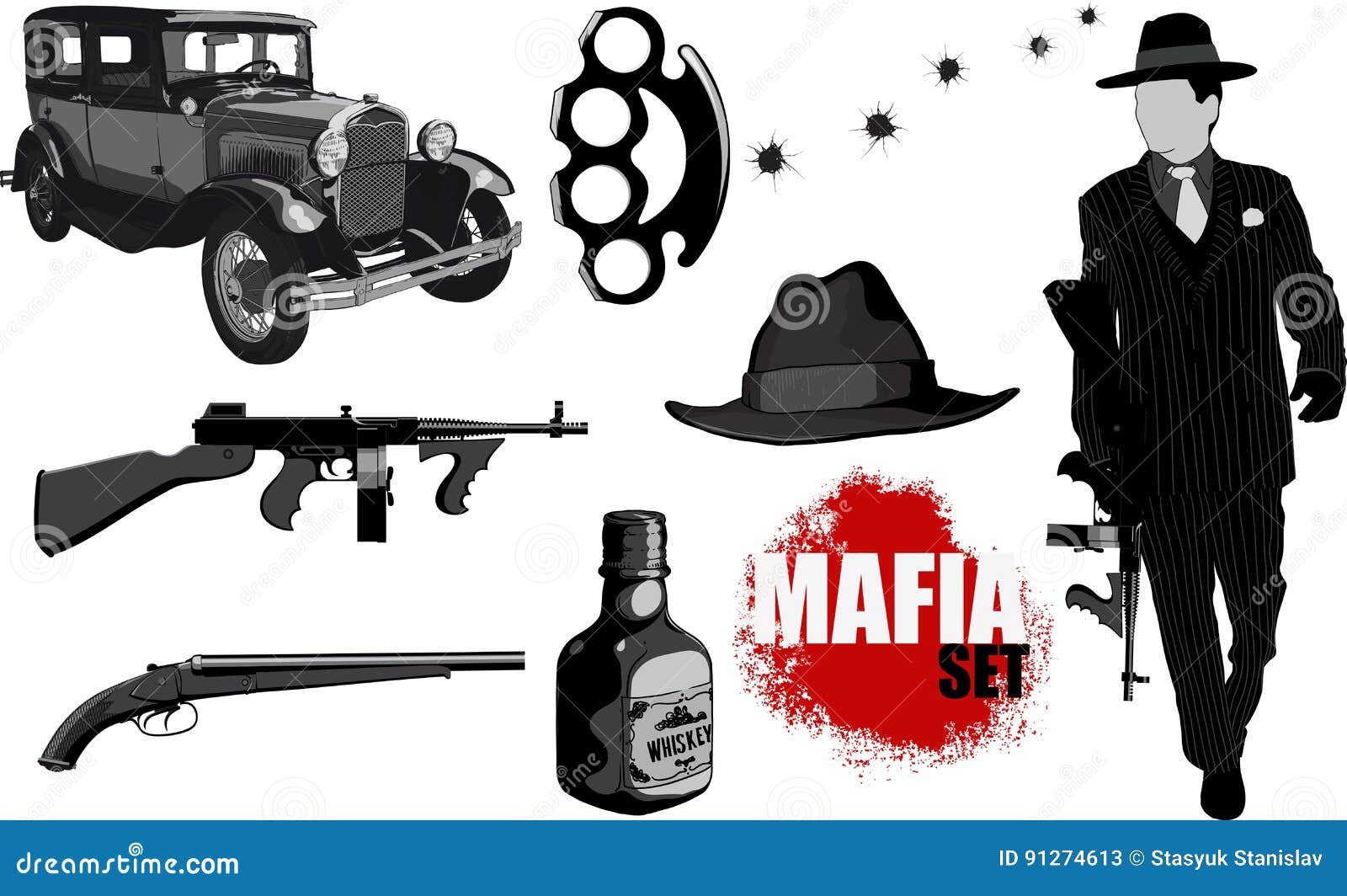 Gangster Accessories Stock Illustrations – 114 Gangster Accessories Stock & - Dreamstime