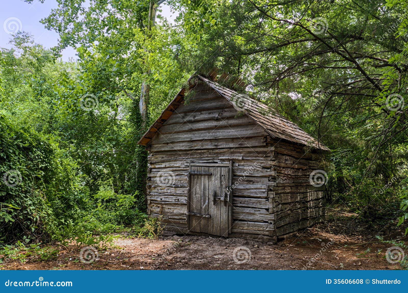 Small Shed in the Forest stock photo. Image of brown - 35606608