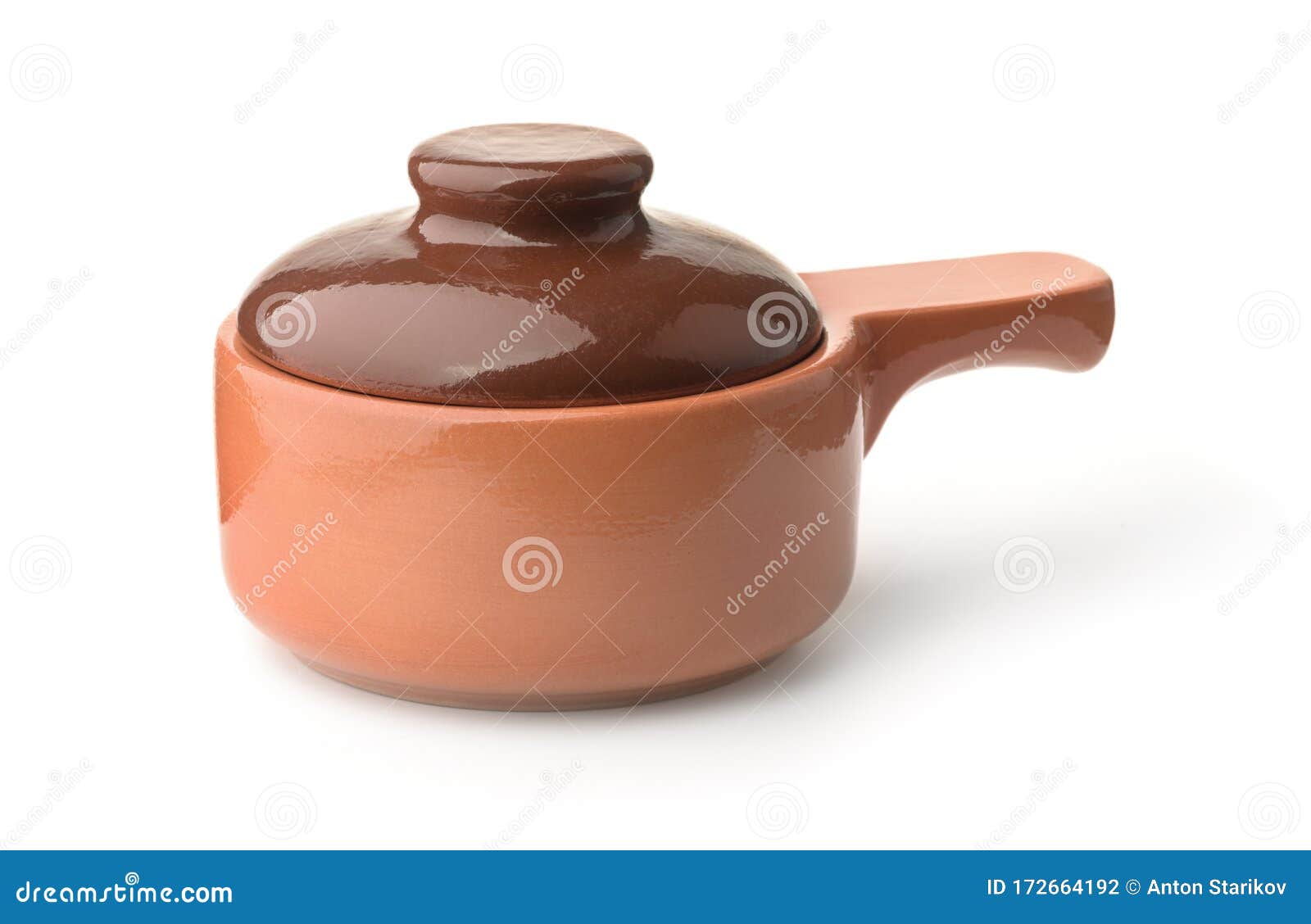 Small Single Handle Ceramic Cooking Pot Stock Photo - Image of cuisine,  kitchenware: 172664192