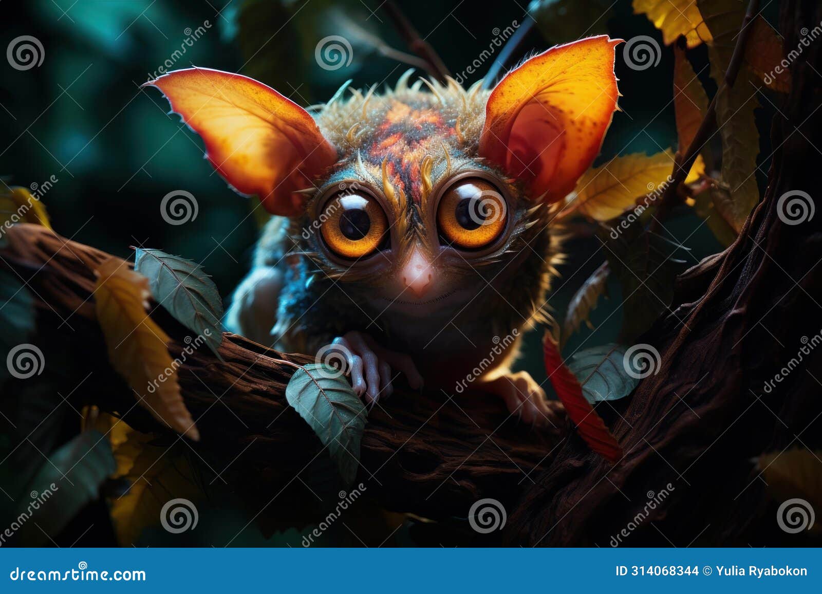 small-sized spectral tarsier animal. generate ai