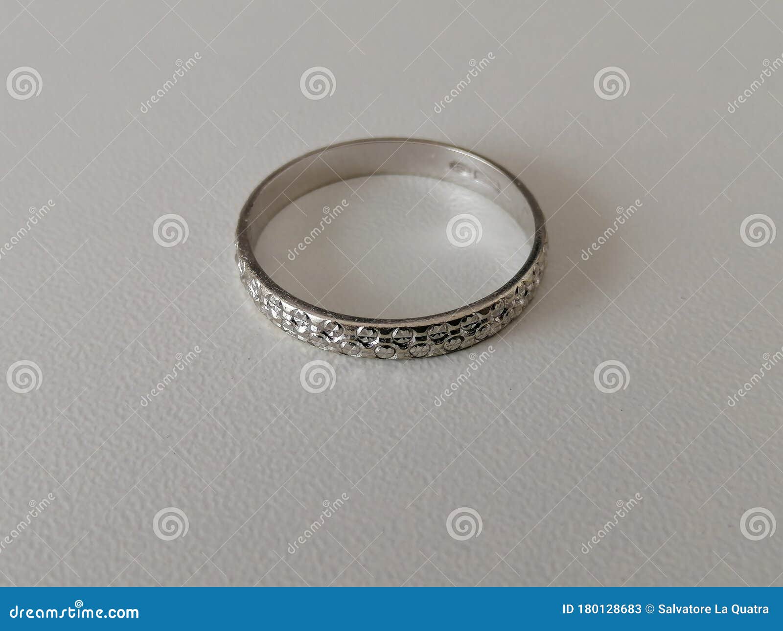 Small Slightly Scratched White Gold Ring Stock Image Image of