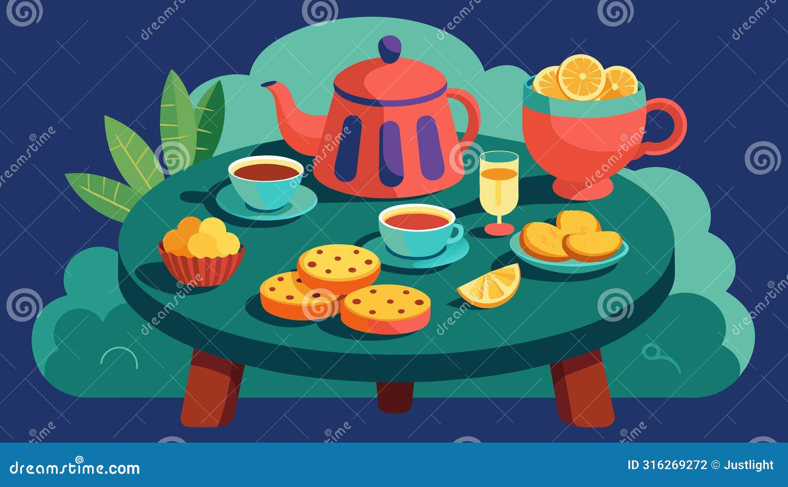 a small snack table with tea and traditional colonial treats providing muchneeded sustenance for the intellectually