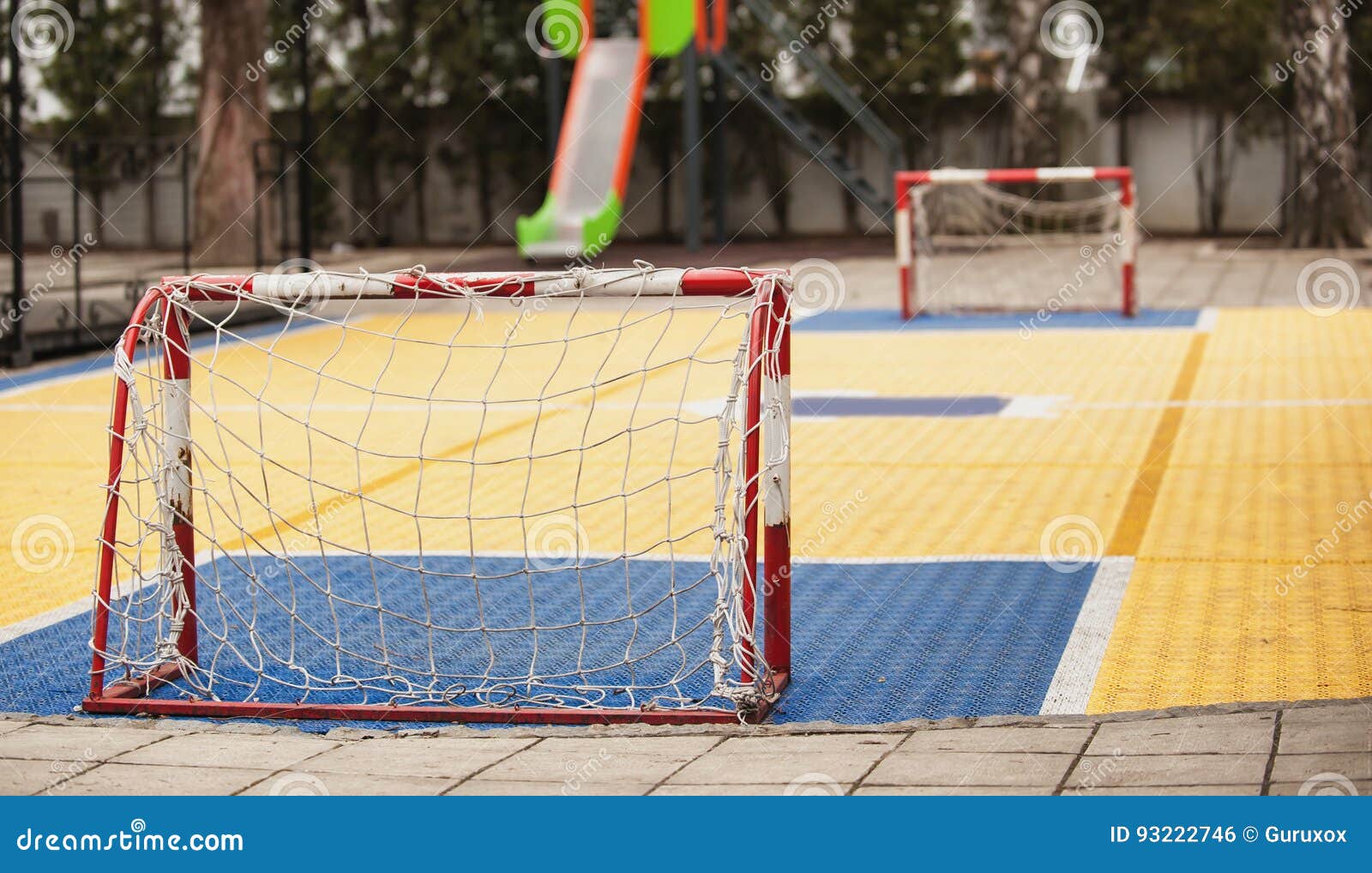 Small Soccer Field With Football Goal On Children ...