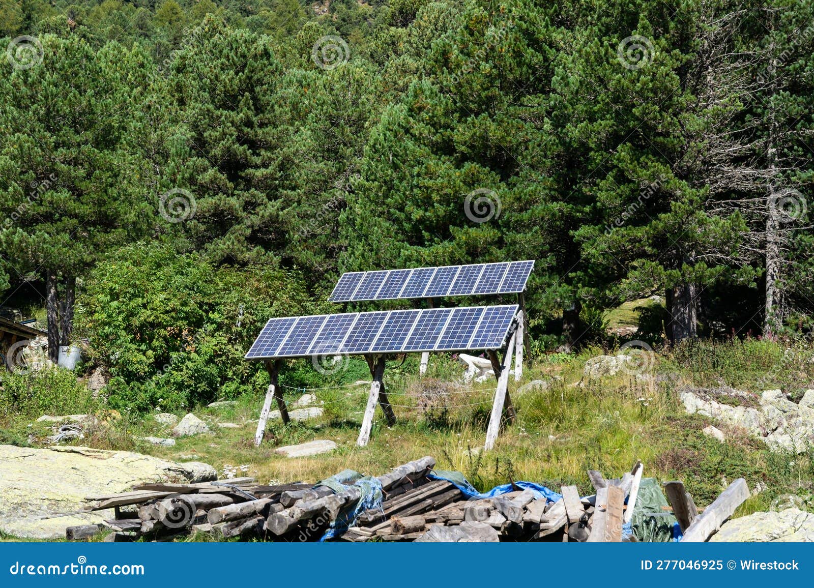 Small Solar Panels Supply Electricity. Editorial Image Image of house