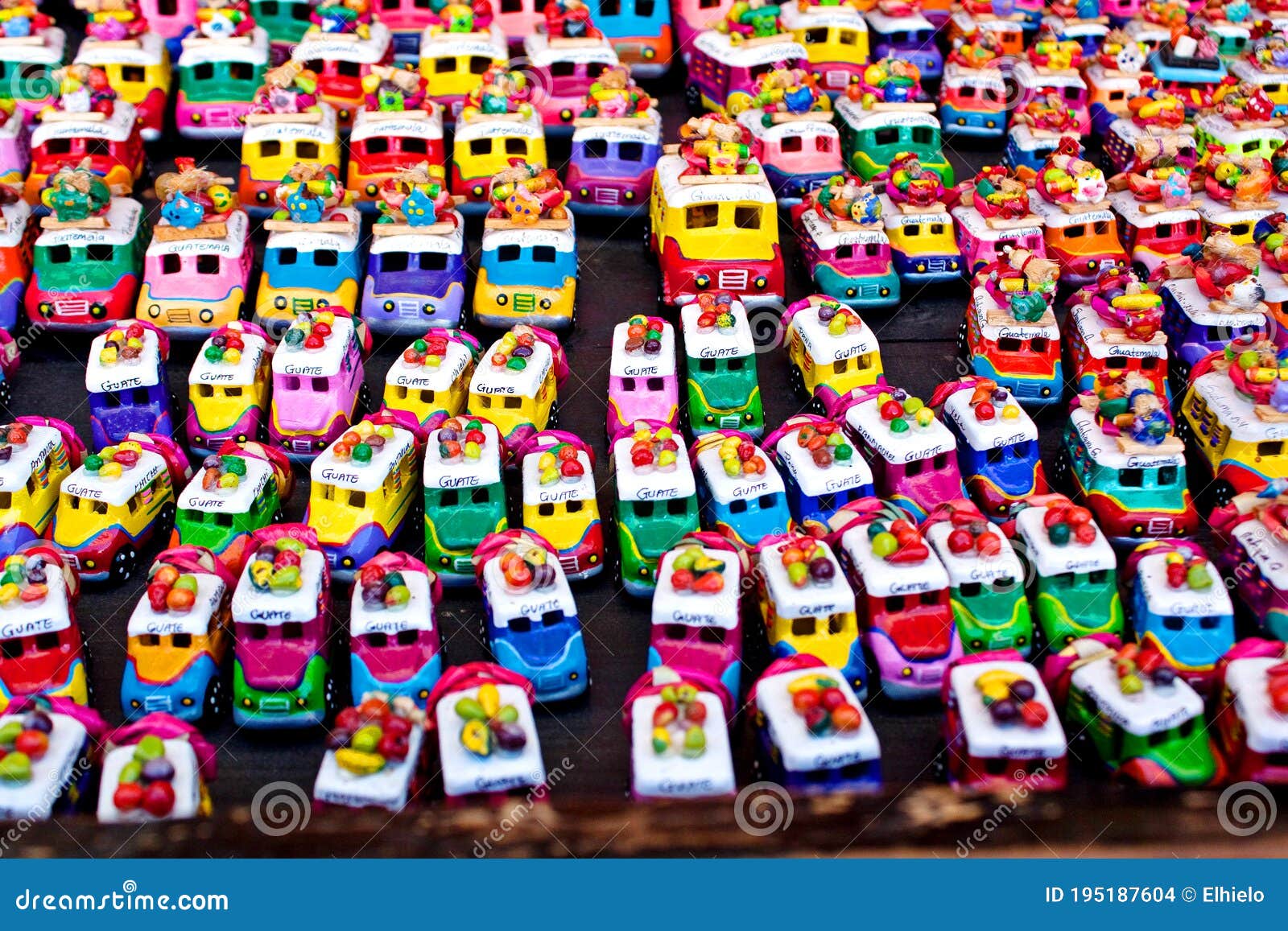 small souvenir cars for sale on the market, chichicastenango, guatemala
