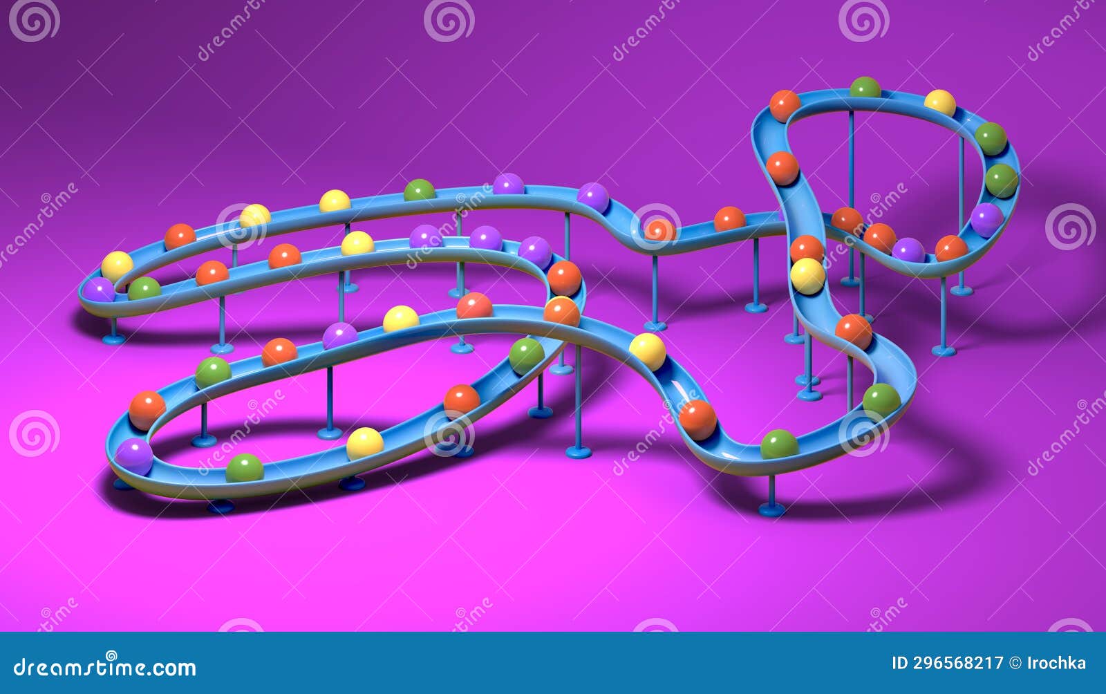 Small Balls Roll Along the Marble Run Stock Illustration Illustration of rolling, system