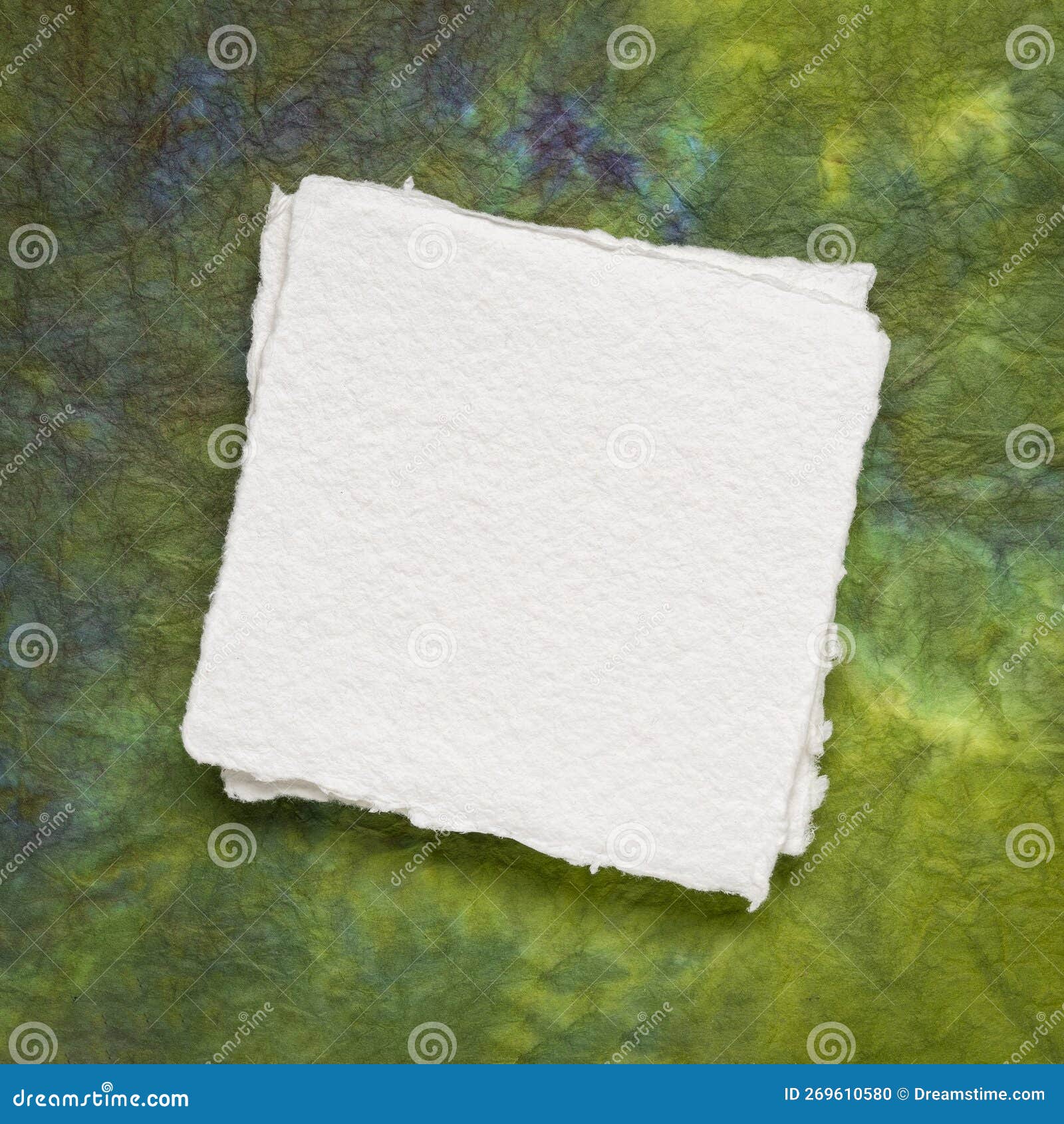 Small Square Sheet of Blank White Khadi Paper Against Marbled Paper Stock  Photo - Image of blank, pattern: 269610580