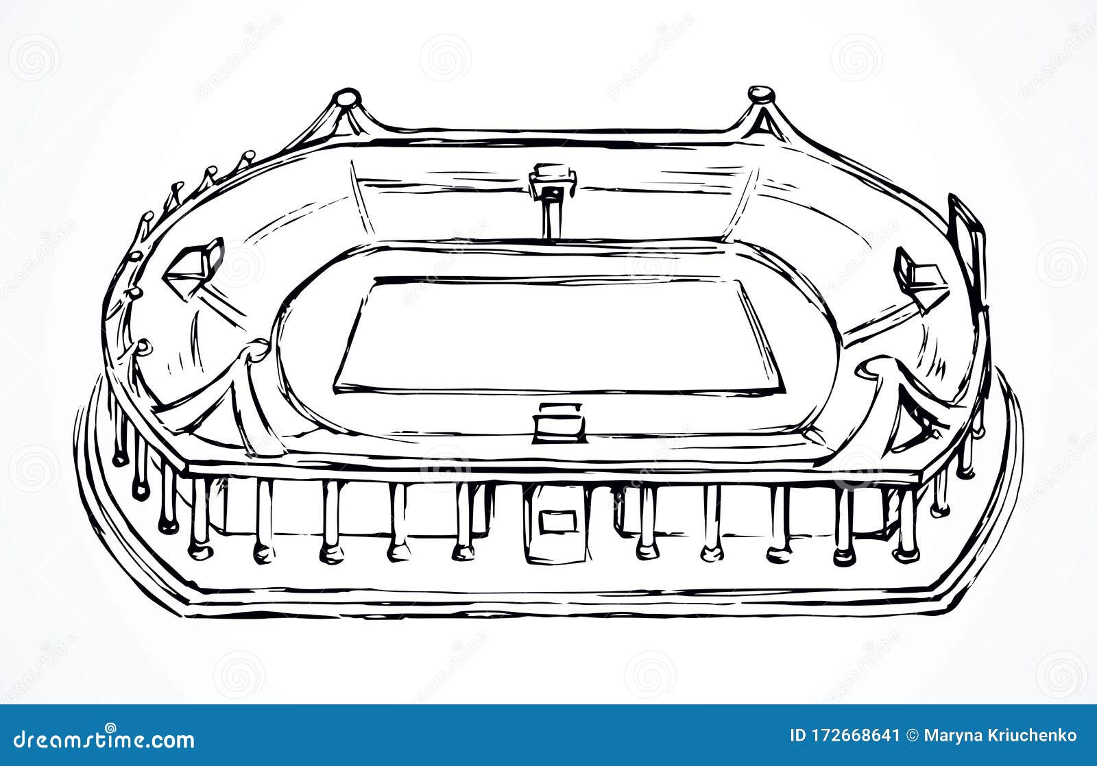 Small Stadium Vector Sketch Stock Vector Illustration Of Outdoor Bleachers