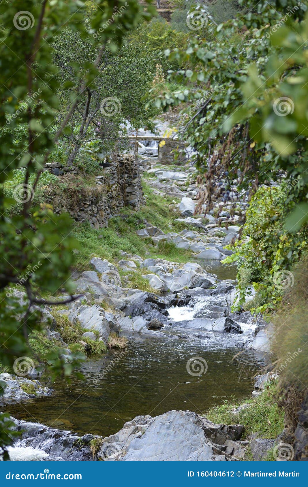 small creek in the las hurdes region, extremadura, spain